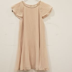 Blush pleated girls dress